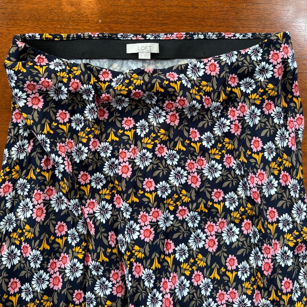 Loft midi floral fall skirt